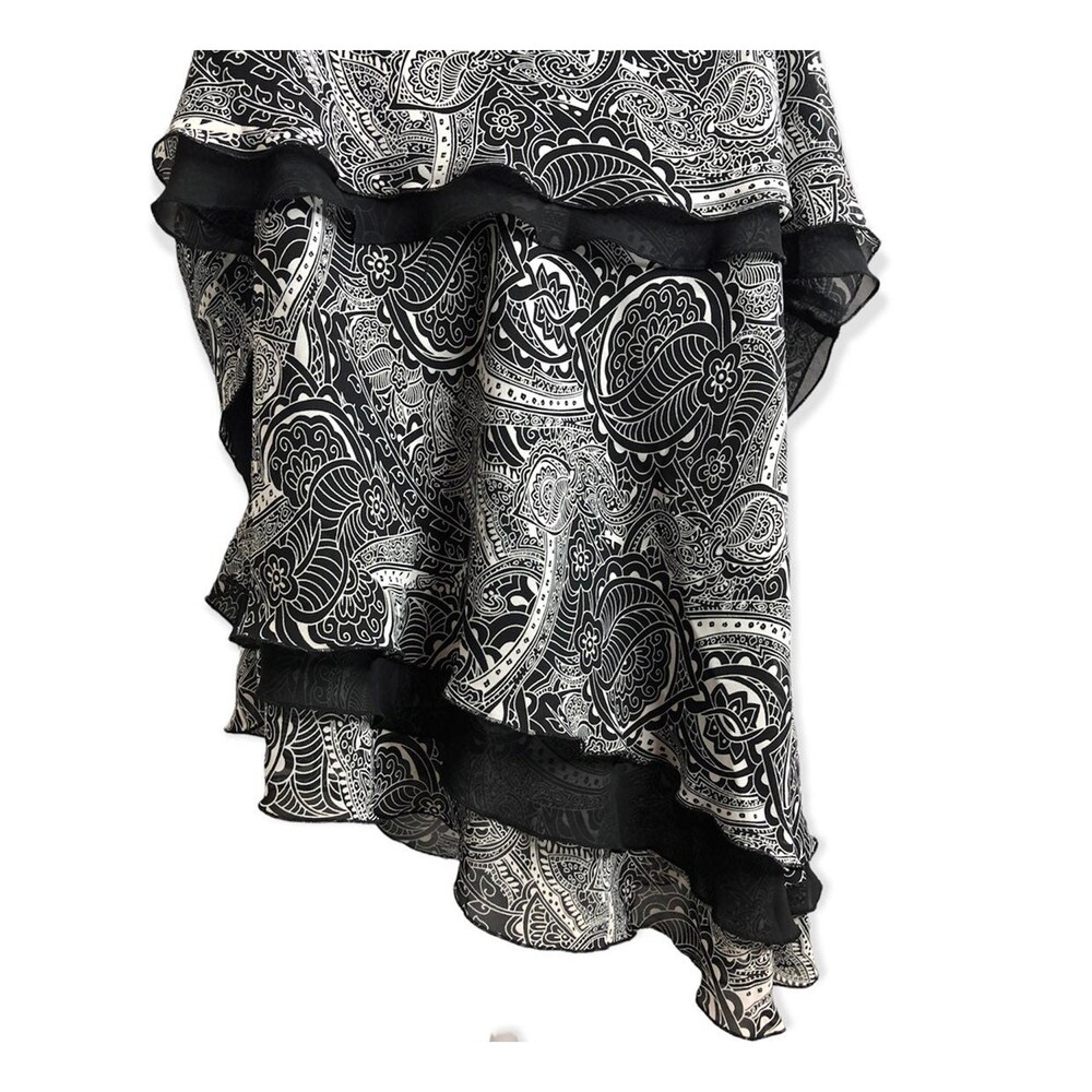 Fashion Bug Assymetrical Layered Flowy Paisley Print Blouse - Picture 5 of 6